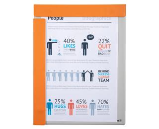 Porte-bloc aimanté rembordé plastique pour A4 
