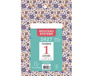 Bloc éphéméride neutre sur plaque papier 14,5 x 21,5 cm 2027 - Visuel