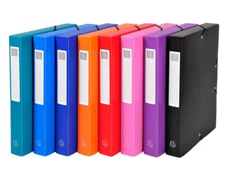 Exabox Opak PP Filing Box 40mm Spine A4. - Assorted colours