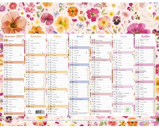 Calendrier Chemin des Marettes avec illustrations 43 x 33,5 cm Semestriel 2027 Fleurs