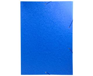 3-flap folder with elastic straps 600gsm hard glazed mottled pressboard - A3 size - Blue