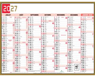 Calendrier Tricolore 22 x 29,5 cm Semestriel 2027