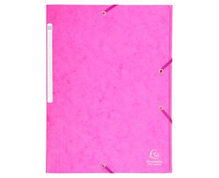 Cartella 3 lembi con elastici Maxi capacity cartoncino lustré 425g/mq - A4 - Rosa