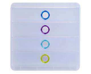 Module de classement Pop-Box 4 tiroirs Chromaline - Couleurs assorties