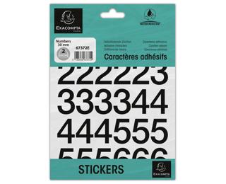 Pack of adhesive numbers 0-9 Black 30 mm - Black