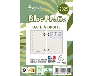 Bloc-pratic Forever recyclé date à droite 8,2 x 12 cm - 2025 