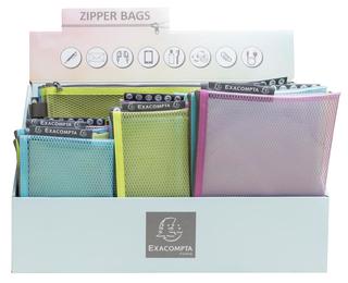 Présentoir de Pochette à fermeture éclaire en plastique souple Pop'N Co - Couleurs assorties
