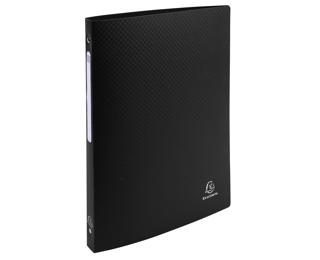 Ringbuch aus PP 500µ mit 4 Ringen 15mm, Rücken 20mm, blickdicht, für Format DIN A4 - Schwarz