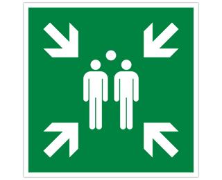 Panneau polypropylène non adhésif Point de rassemblement 30x30 cm - Vert