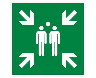 Exacompta - Non-Adhesive Assembly Point Sign - 30cm - Green