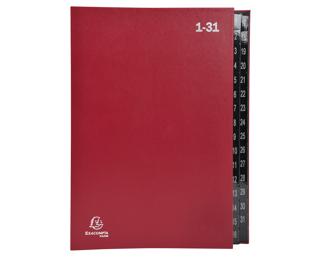 Exacompta Multipart File, A4 270gsm, 32 Sections labelled 1 to 31 - Red