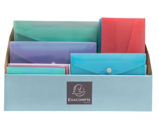 Display, Hüllen mit Druckknopf, PP 200, Chromaline Pastell - Farben sortiert