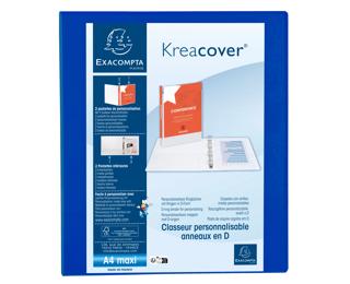 Classeur PP personnalisable Kreacover - 4 anneaux en D 25mm - A4 maxi 