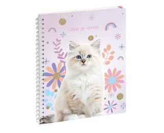 Cahier de textes Lovely Chat Blanc 17 x 22 cm - Visuel