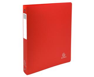 Ringbuch aus festem PP 1000µ mit 4 Ringen 30mm, Rücken 40mm, blickdicht, DIN A4 Überbreite - Rot