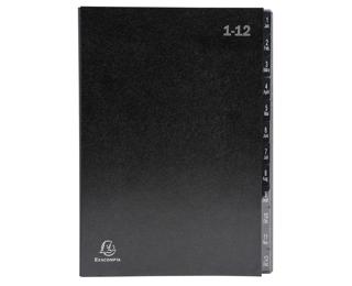 Trieur rigide Economique Ordonator 12 compartiments numériques - 24x34cm - Noir