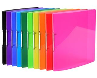 Carpetas fexible con anillas - Iderama ® PP para archivar A4 - 2 anillas en O 15 mm - Colores surtidos