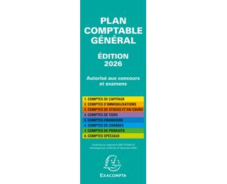Plan comptable général accordéon 19x7,5cm - Vert