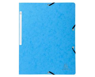 Eckspannmappe mit Gummizug ohne Klappen, Colorspan-Karton 400g, für Format DIN A4 - Türkis