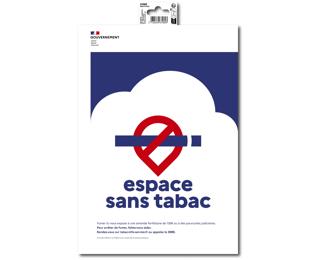 Panneau PVC adhésif Espace sans tabac A4
