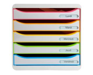 Module de classement Big Box Plus 5 tiroirs Black Office - Blanc/arlequin