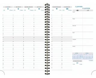 Recharge agenda de bureau Horizons 20S spiralé 15 x 21 cm Semainier Janvier à Décembre 2027