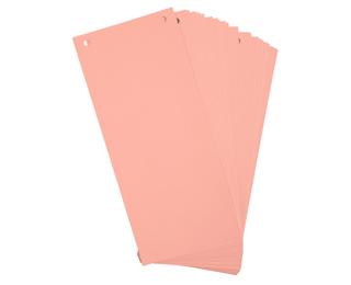 Paquet 100 fiches intercalaires horizontales unies perforées - 105x240mm - Rose