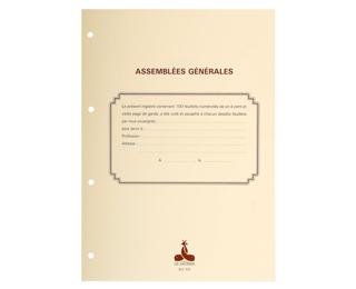 Recharge 297X210 Assemblées générales , Conseil d'administration 100 feuillets foliotés 90g + gardes - Blanc