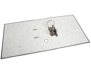 Lever arch file grey marbled paper, flat packed with separate mechanism 70 mm spine - A4 size - Grey-grey spine