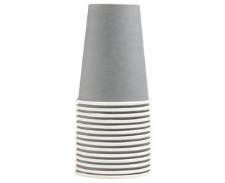 15 Gobelets en carton, 20 cl - Gris