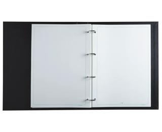 Reliure registre 32x26cm 4 anneaux avec recharge Conseil d'Administration - Noir