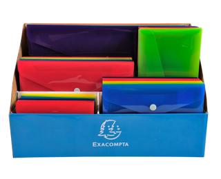 Display met 60 Iderama etui's met drukknop in polypropyleen - Geassorteerd