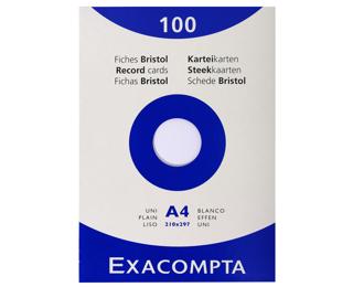 Fichas de cartulina bristol 205 g/m2 - Liso - 210x297 mm - Blanco