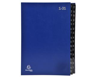 Sorteermap Ordonator® - 32 indelingen - genummerde tabs van 1 - 31 - Blauw