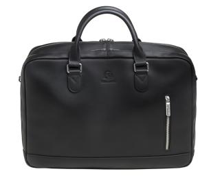 Sacoche double ordinateur Exactive Cuir - Noir