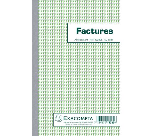 Exacompta Lot De 5 Manifolds Factures Triplicatas - 50 Feuillets Numérotés Autocopiants