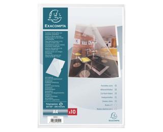 Sachet de 10 pochettes coin avec encoches polypropylène lisse rigide Haute Qualité 20/100e - A4 - Cristal