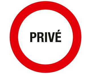 Schild Privat 30 cm FR - Weiß