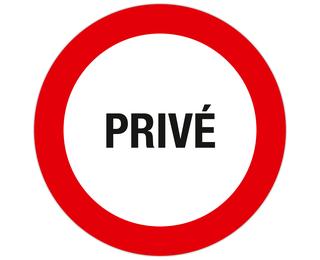 Panneau polypropylène non adhésif Privé 30 cm - Blanc