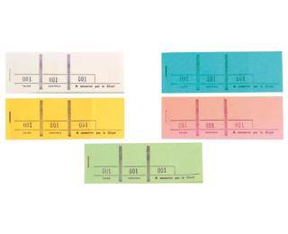 Bloc passe-partout 100 feuillets numérotés de 3 volets - Format 4,8x15 cm - Couleurs assorties