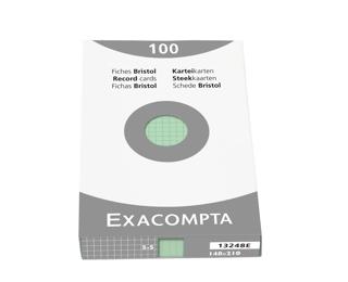 Étui de 100 fiches - bristol quadrillé 5x5 non perforé 148x210mm - Vert