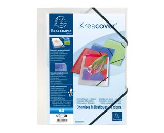 Sammelmappe A4, PP, 3 Klappen mit Gummizugverschluss, Kreacover - Transparent