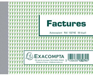 Manifold Factures 10,5x13,5cm 50 feuillets dupli autocopiants