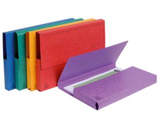 Pack of 5 document wallets premium quality pressboard 300gsm - A4 - Assorted colours