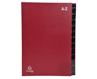 Trieur rigide Economique Ordonator 24 compartiments alphabétiques- 24x34cm - Rouge
