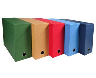 Transferbox Rücken 120mm gerilltes Papier - Farben sortiert