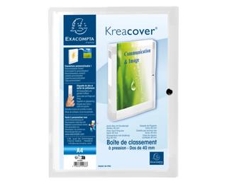 Boite de classement à pression Dos 40mm polypropylène chromaline 7/10e Krea Cover - Incolore