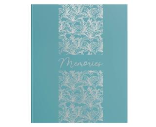 Livre d'or 100 pages tranche argent Titane - Turquoise