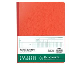 Piqûre Recettes journalières avec feuille d'identification - texte FR - 80 pages