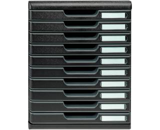 Module de classement Modulo Ecoblack 10 tiroirs fermés - Noir